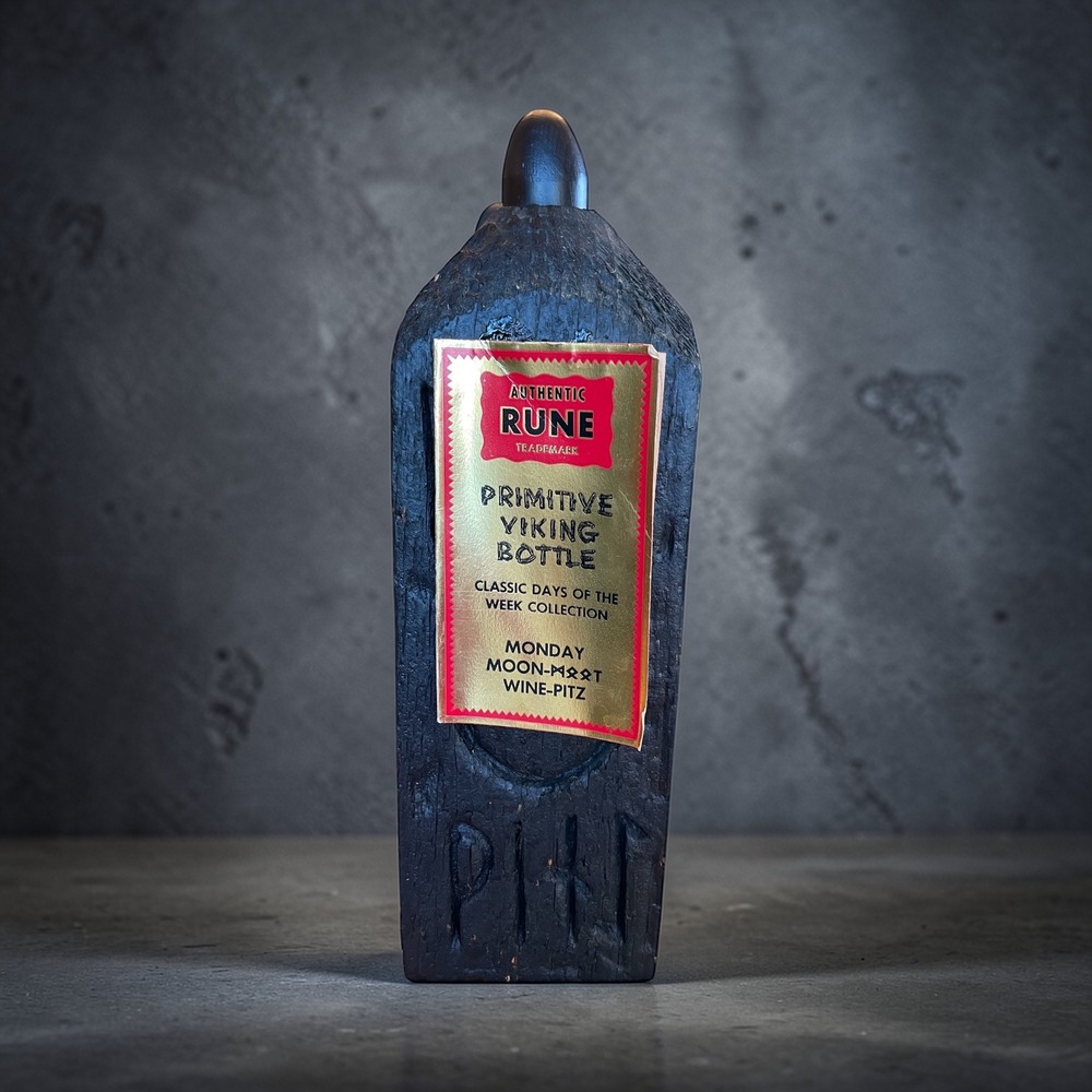 von Stiehl Winery‎ Authentic Rune Primitive Viking Bottle Monday Charred Wood
